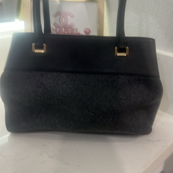 KATE SPADE NEW YORK - EUC wool & leather Tote bag. Black & gray. - Picture 8 of 12